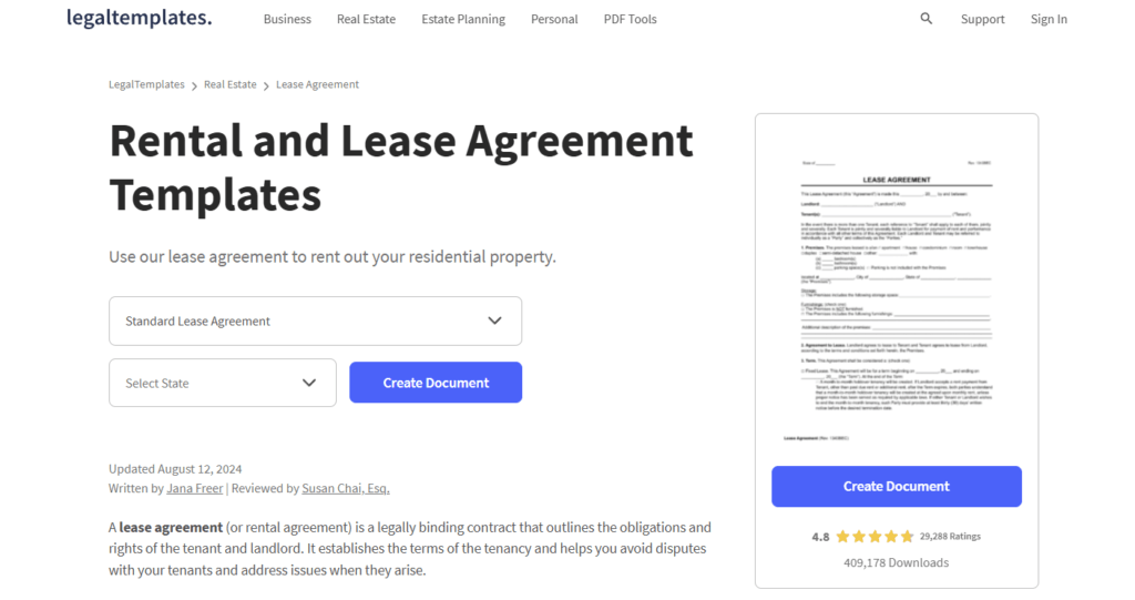 How to Use LegalTemplates to Craft a Lease Agreement